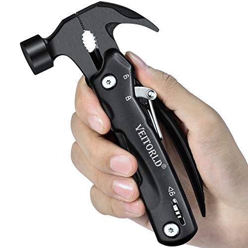 VEITORLD Gifts for Men Dad Husband Christmas, All in One Tools Mini Hammer Multitool, Unique Anniversary Birthday Camping Gifts Ideas for Man Him Boyfriend Grandpa, Cool Stocking Stuffers for Men - Image 1
