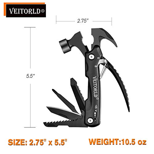 VEITORLD Gifts for Men Dad Husband Christmas, All in One Tools Mini Hammer Multitool, Unique Anniversary Birthday Camping Gifts Ideas for Man Him Boyfriend Grandpa, Cool Stocking Stuffers for Men - Image 3