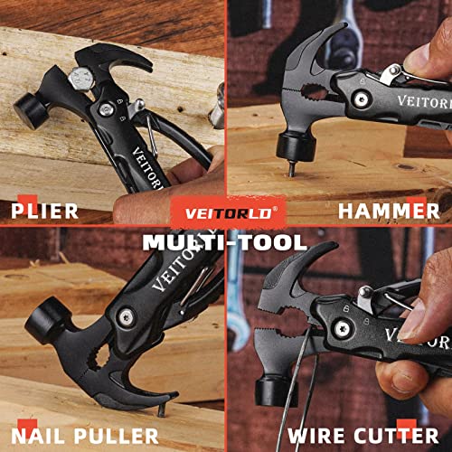 VEITORLD Gifts for Men Dad Husband Christmas, All in One Tools Mini Hammer Multitool, Unique Anniversary Birthday Camping Gifts Ideas for Man Him Boyfriend Grandpa, Cool Stocking Stuffers for Men - Image 5