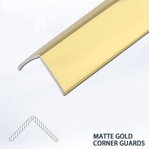 Coengwui L-Shaped Corner Guards, Peel and Stick Molding Trim for Furniture Edge Bumper, Table Door Frame Protection and Decoration (Matte Gold, 16.4ft x 1.6in) - Image 3