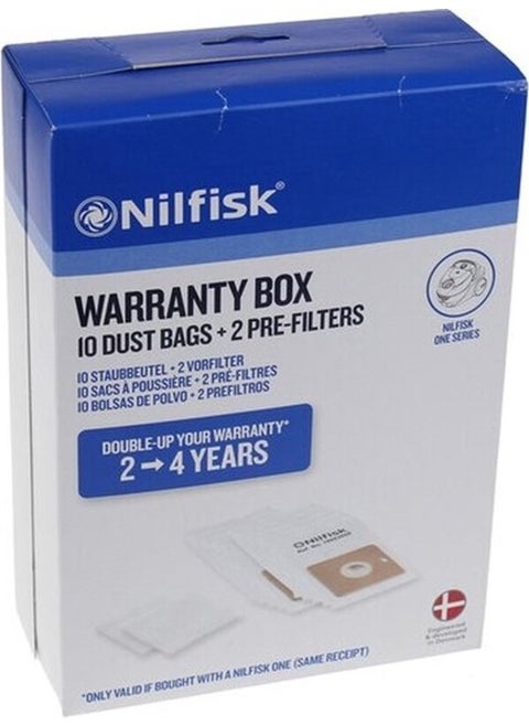 One Dust Bag + 10 Pack with 2 Years Additional Warranty