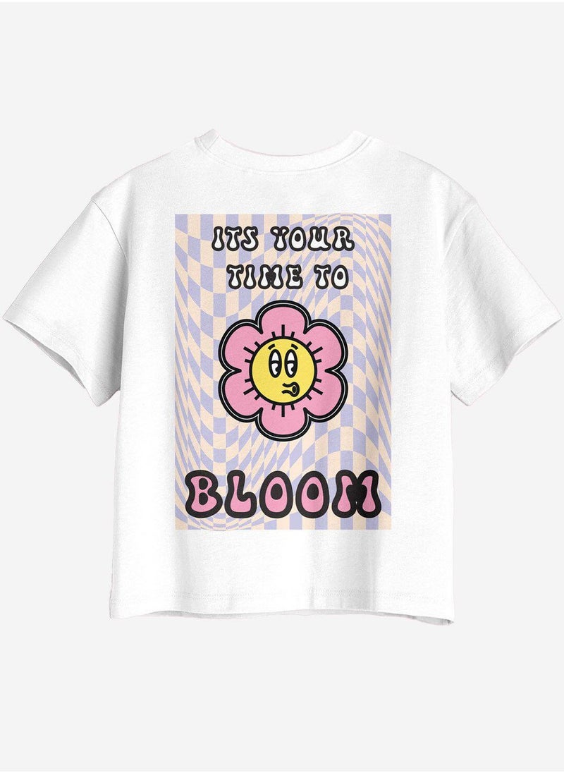 Regular Fit Printed Off-White Cotton T-Shirt For Girls Round Neck Flat Collar Pull On 100 % Cotton - pzsku/Z9825EC2FF11D7CD47C66Z/45/_/1740301297/1258612d-0c3e-4ed1-b622-5500489bc4cb