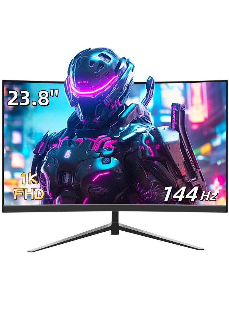 Ahuamty 24 Inch Gaming Monitor 144Hz FHD Computer Monitors VA 2800R 1080P Display Screen with Eye-Care Technology 99% sRGB, HDMI, DP - Image 1