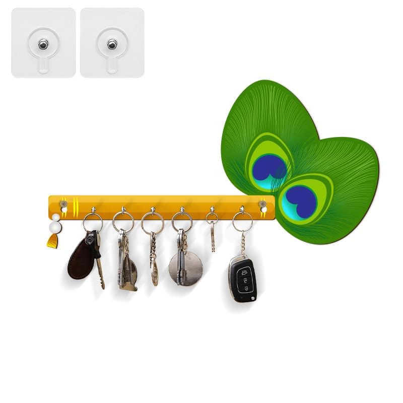 inultimate Krishna Flute Glossy HD Quality Print Decorative Key Holder for Home Decor Key Hangers Keychain Holder 3.4 mm Thick - Image 1