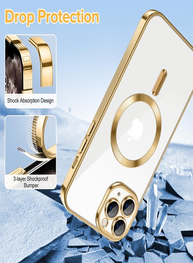 Hython Magnetic Clear for iPhone 11 Pro Max Case with Camera Lens Protector [Compatible with MagSafe] Plating Edge Slim Soft TPU Cover Protective Phone Case for iPhone 11 Pro Max 6.5", Gold - Image 5