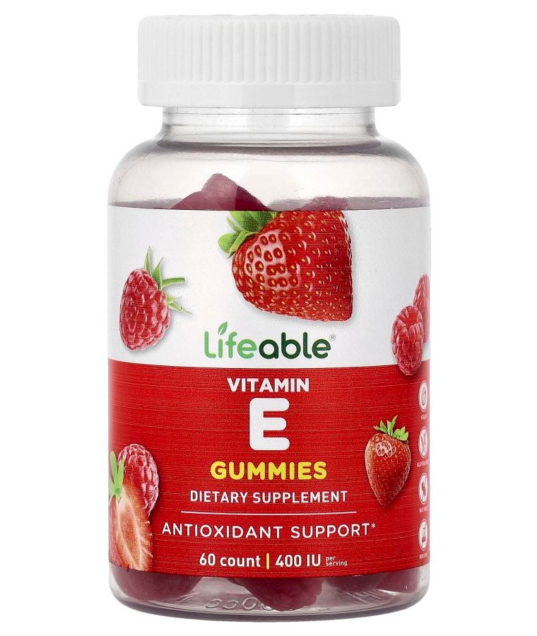 Lifeable Vitamin E Gummies Berry 60 Gummies (60 mg per Gummy)