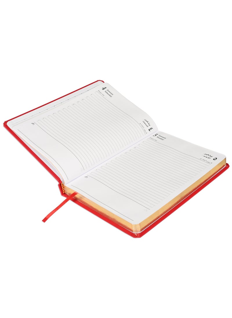 FIS FIS Golden Diary 2025 (Arabic/English) Red, A5 - FSDI23AEG25RE  - Image 2