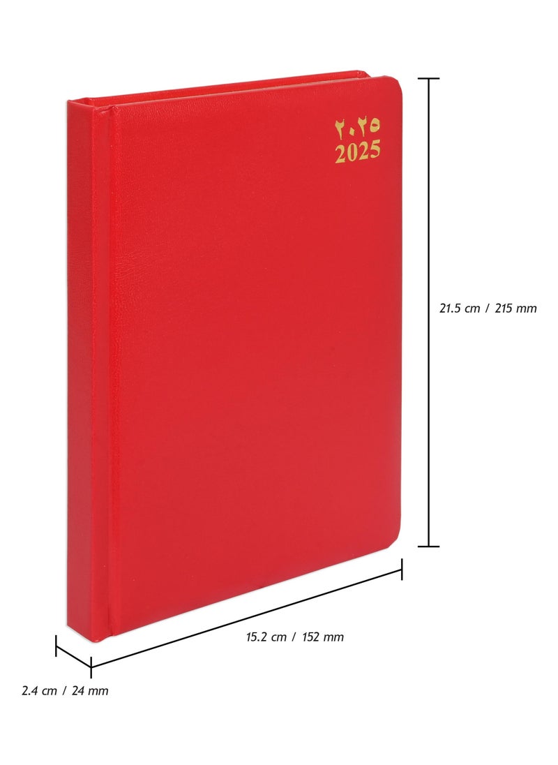 FIS FIS Golden Diary 2025 (Arabic/English) Red, A5 - FSDI23AEG25RE  - Image 4