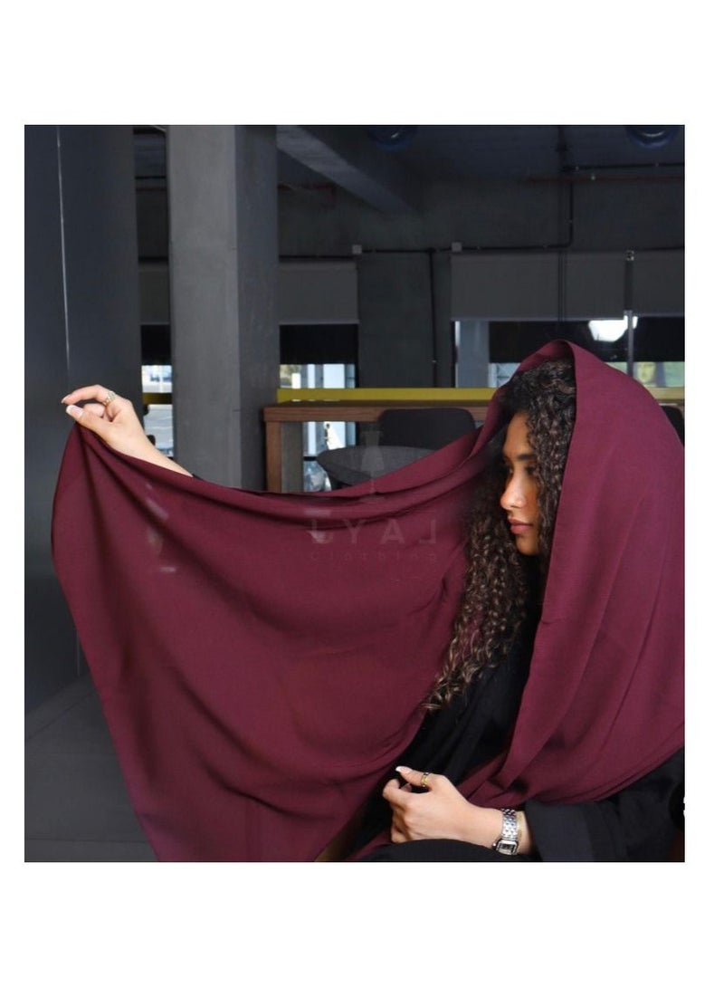 BHNS Fixed veil in dark red and multiple plain colors VIP- chiffon veil suitable for-abaya-clothing-hijab luxury lightweight abaya Islamic women's scarf medium shawl with high quality  - Image 4