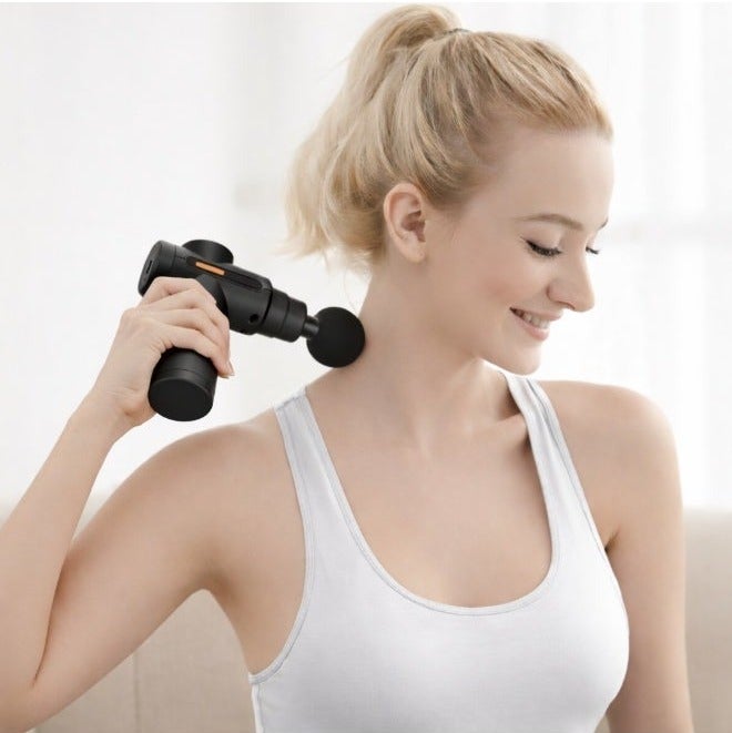 O2. Black Mini Massage Gun Percussion Deep Tissues Muscle Massager Gun With 6 Speeds Massage Device Super Quiet Portable Electric Handheld Body Massager For Back Neck Pain Relief - Image 5