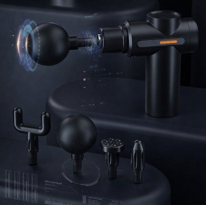 O2. Black Mini Massage Gun Percussion Deep Tissues Muscle Massager Gun With 6 Speeds Massage Device Super Quiet Portable Electric Handheld Body Massager For Back Neck Pain Relief - Image 3