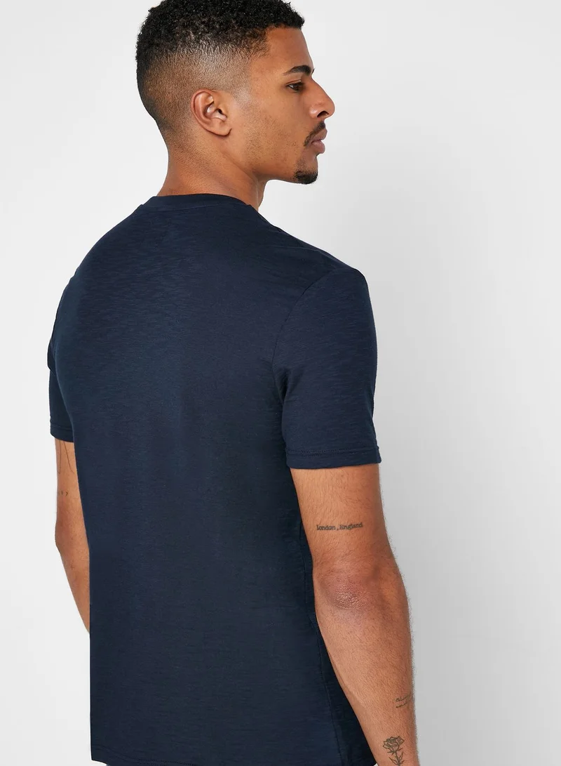 BURTON Floral Chest Print Crew Neck T-Shirt