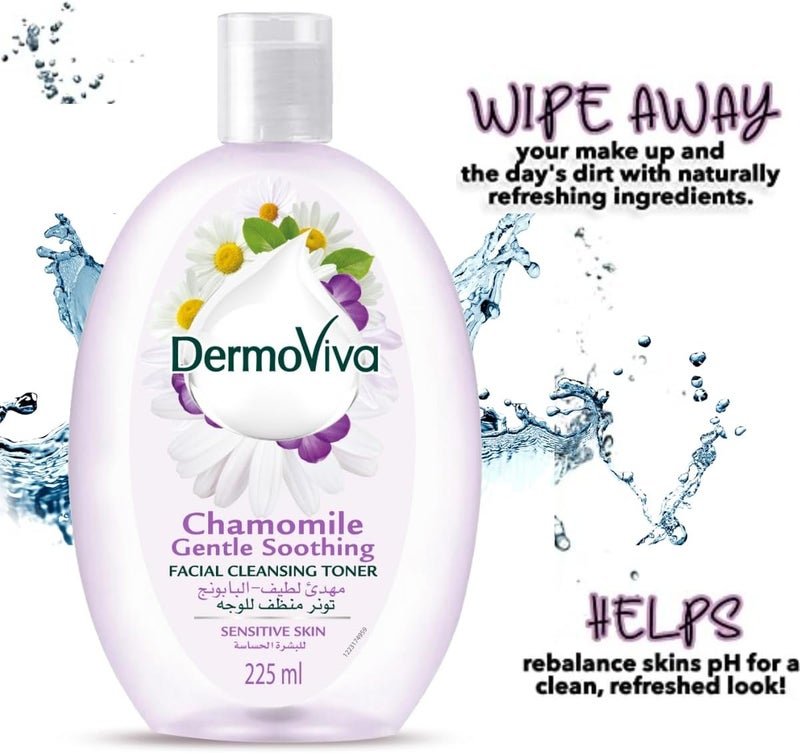 Dermoviva Chamomile Gentle Soothing Facial Cleansing Toner - 225 ml - Image 2