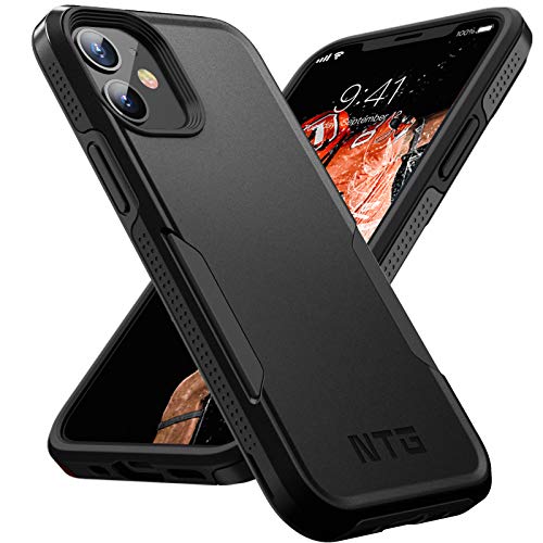 NTG Military Shockproof iPhone 12 Case [2 Layer Structure][Military Grade Anti-Drop] Hard Slim iPhone 12 Phone Case, Shockproof Protective Phone Case for iPhone 12 (6.1 inch), Black - Image 1