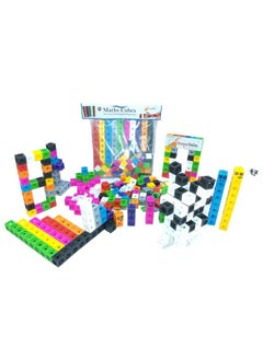 StepsToDo Math Cubes & Face Plates (Pack Of 100). Foundation Kit. With Activity Guide & Pen. Number Building Block. Counting Interlinking Cubes. Creative Fun And Learn For 3+ Years  - Image 1