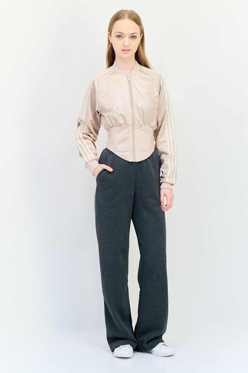 adidas Originals Women Sportswear Fit Long Sleeve Outdoor Corset Jacket, Beige  - Image 2