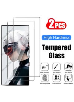 ماركة غير محددة قطعتان من حامي شاشة الزجاج المقسى الأحمر السحري 9 برو، متوافقة مع ZTE nubia Red Magic 9 Pro / RedMagic 9 Pro+ حماية الزجاج المقسى (أسود واضح)  - Image 1