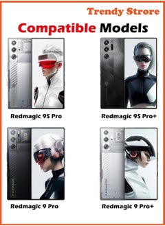 ماركة غير محددة قطعتان من حامي شاشة الزجاج المقسى الأحمر السحري 9 برو، متوافقة مع ZTE nubia Red Magic 9 Pro / RedMagic 9 Pro+ حماية الزجاج المقسى (أسود واضح)  - Image 2