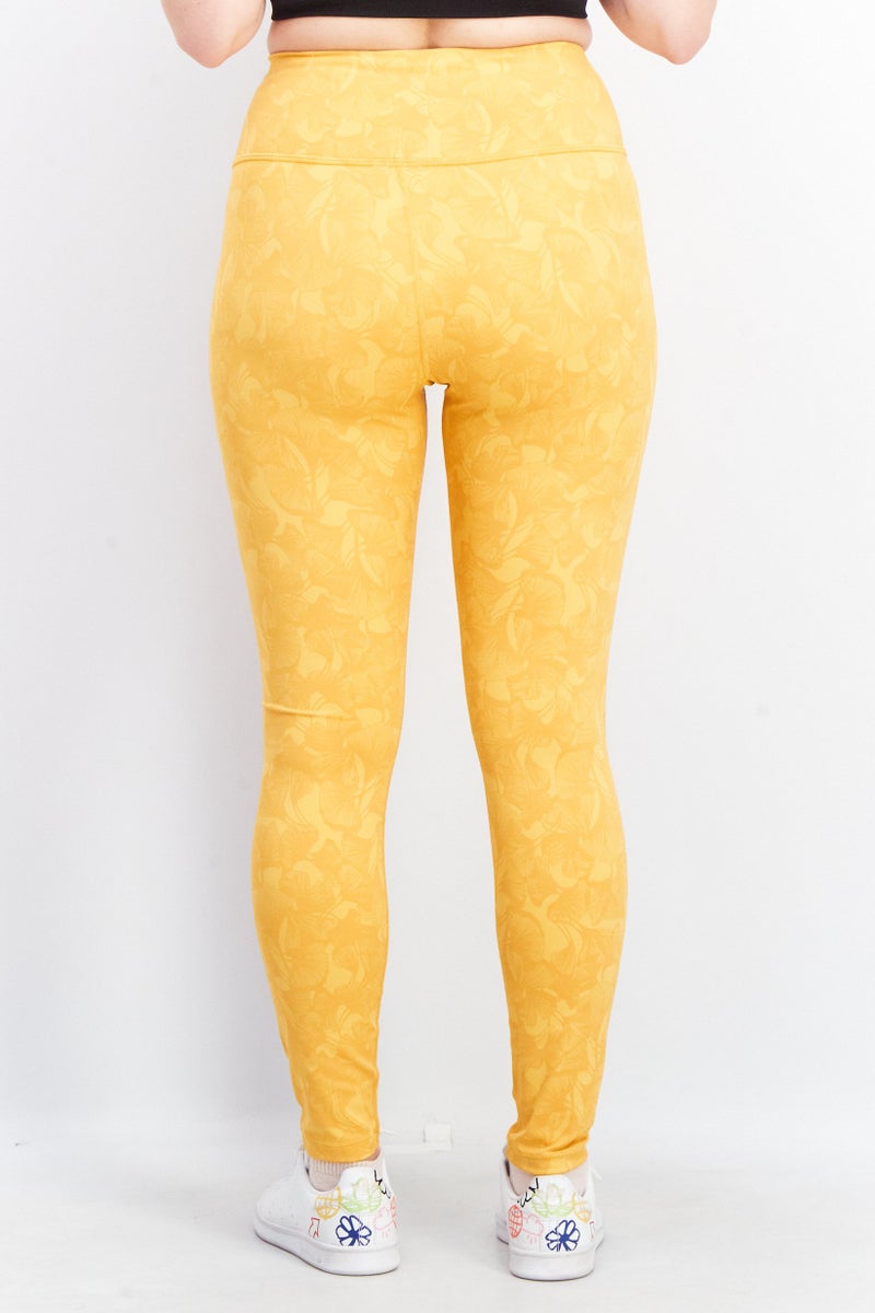 asics Women Sportswear Fit Training Leggings, Mustard - Image 4