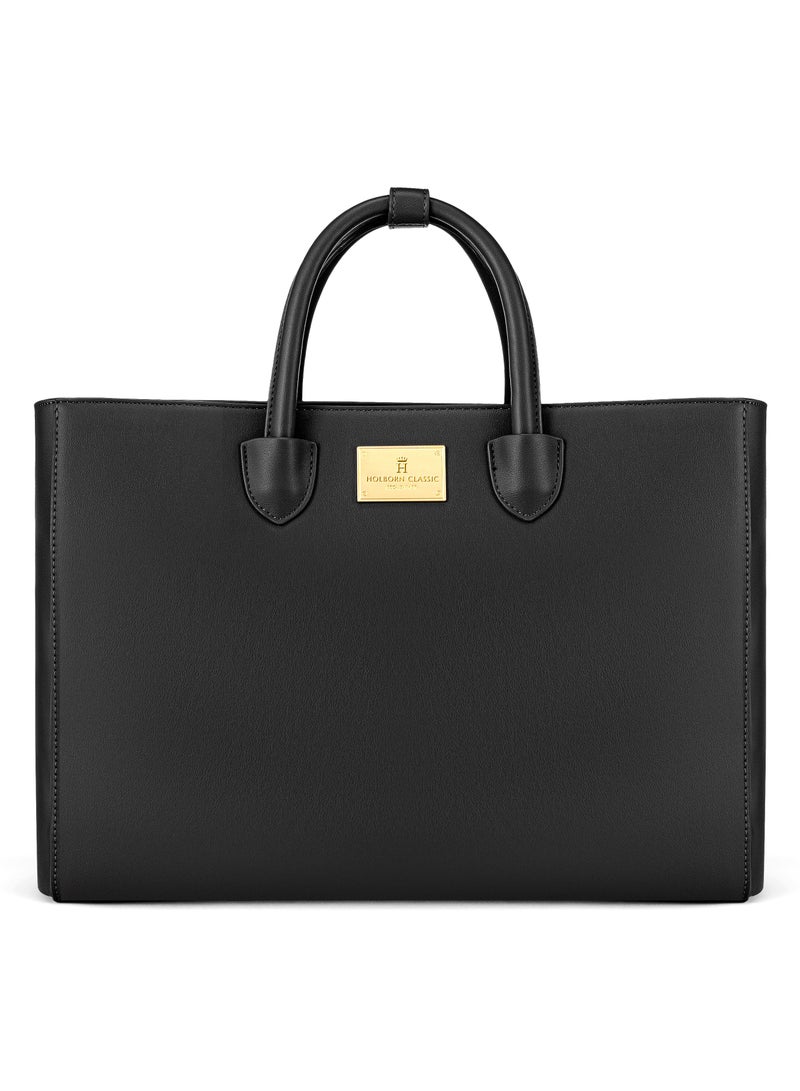 HOLBORN CLASSIC Holborn Classic Tiara Everyday Tote - Black - Women's Work Bag - Vegan Leather  - Image 1