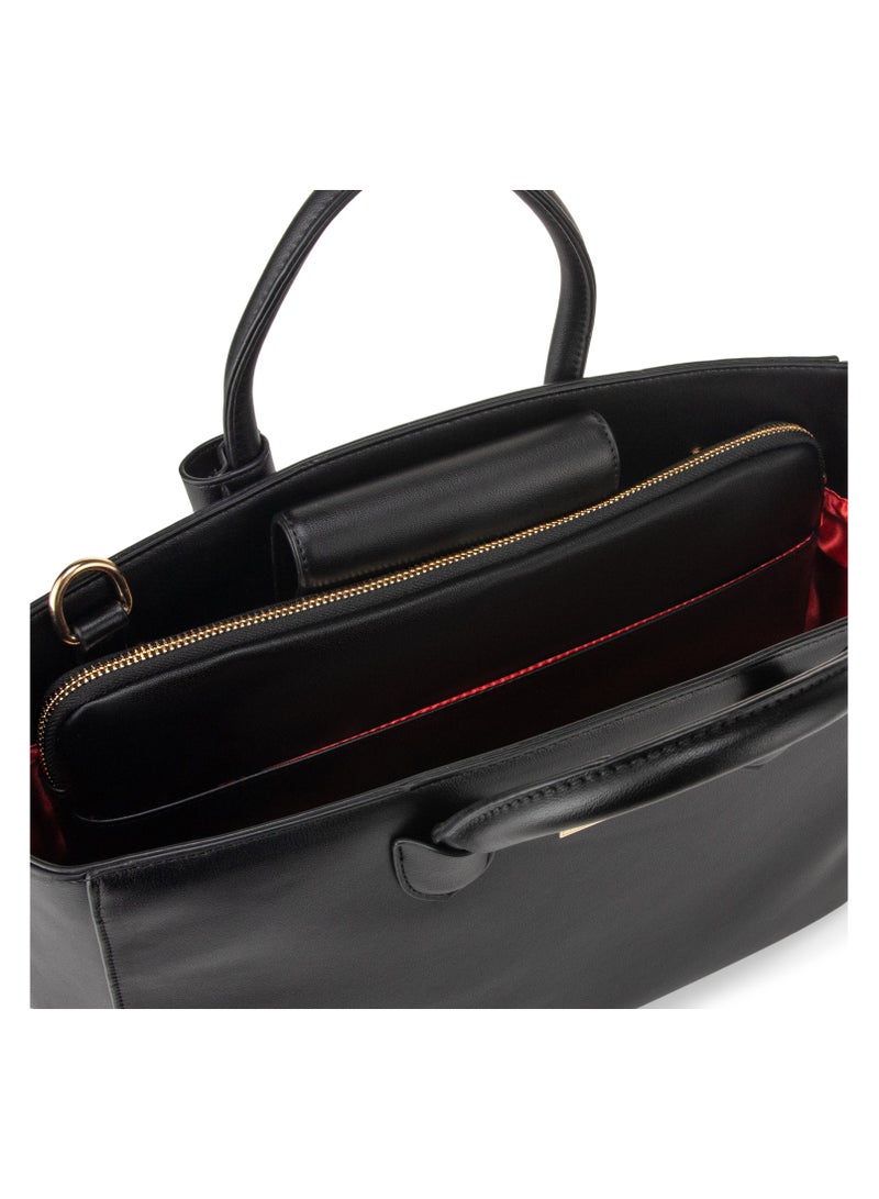 HOLBORN CLASSIC Holborn Classic Tiara Everyday Tote - Black - Women's Work Bag - Vegan Leather  - Image 4