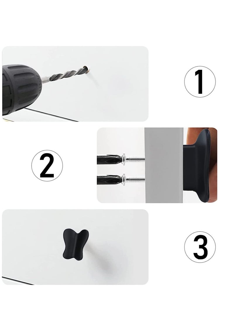 SYOSI Cabinet Knobs Drawer Dresser Pulls Animal Hardware Alloy Handles Furniture Cupboard Wardrobe Door Handle Butterfly 4 Pcs Black - Image 4