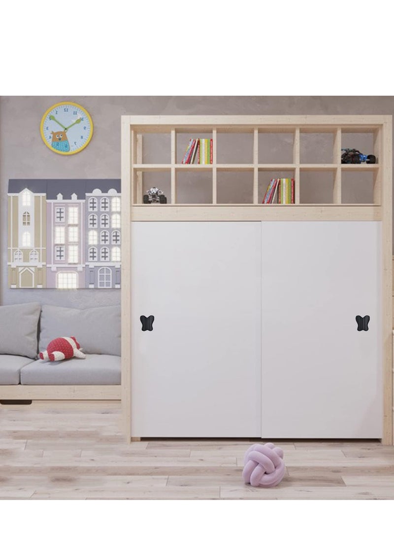 SYOSI Cabinet Knobs Drawer Dresser Pulls Animal Hardware Alloy Handles Furniture Cupboard Wardrobe Door Handle Butterfly 4 Pcs Black - Image 3