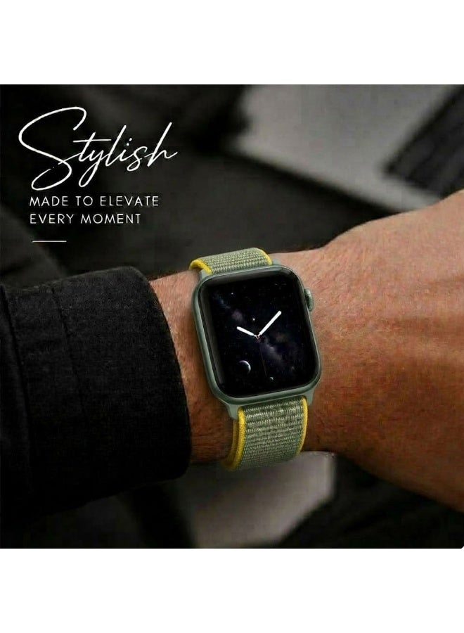 MARGOUN Breathable Nylon Sport Loop Band Compatible with Apple Watch 44mm 45mm 46mm 49mm for Women Men, iWatch Wrist Straps for Ultra 3 2, Se, Series 11 10 9 8 7 - Sage Green - Image 5