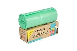 ECOSAC ECOSAC Kachra Sack Biodegradable Garbage Bags with Ties LeakProof Durable Trash Bags Small Size 17 x 19 Inches 30 Rolls EcoFriendly Waste Disposal Multipurpose Use Pack of 12 - Image 1