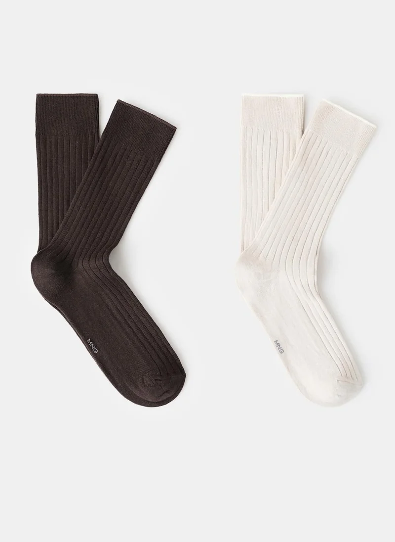 مانجو مان Pack of 2 ribbed cotton socks