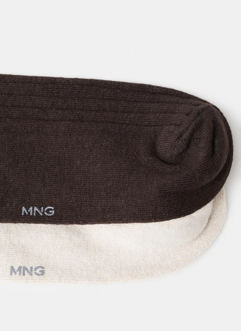 مانجو مان Pack of 2 ribbed cotton socks