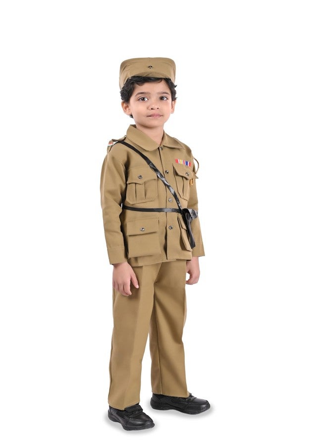 Desi Andaaz Freedom Fighters& National Heros Freedom Fighters Dress for Kids|Independence Day Republic Day Fancy Dress For Schools Plays & Competition Police,Army,Shubash chandra Bose(4-5Years) - Image 4