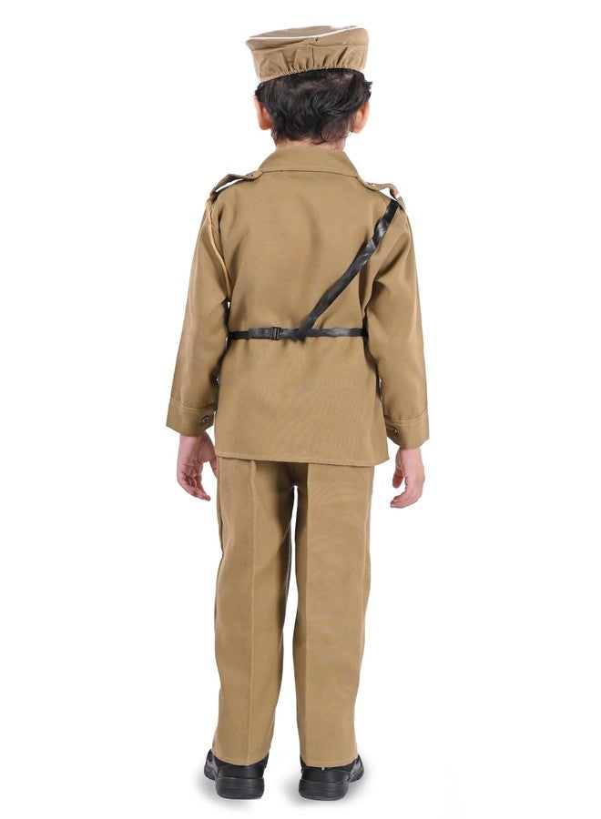 Desi Andaaz Freedom Fighters& National Heros Freedom Fighters Dress for Kids|Independence Day Republic Day Fancy Dress For Schools Plays & Competition Police,Army,Shubash chandra Bose(4-5Years) - Image 2