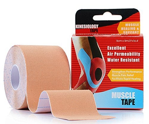 Kinesiology Tape Strapping Taping Athletic Sports Tape for Men Knee Shoulder Elbow Ankle Neck Muscle Superior Waterproof Adhesion Non Latex Safe for Kids Pregnant Women