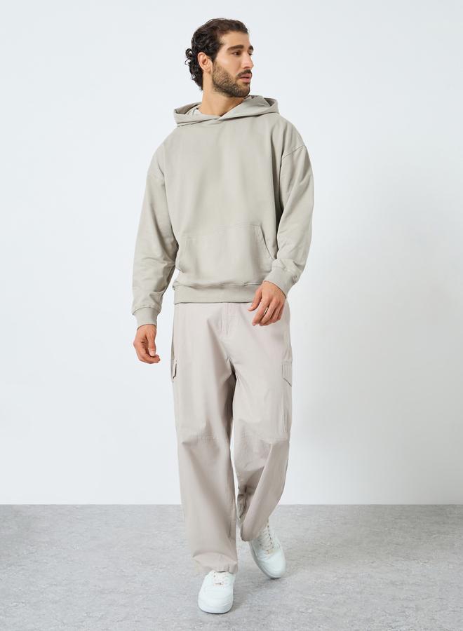 ستايلي هودي واسع مطبوع بلون كاكي - Image 2