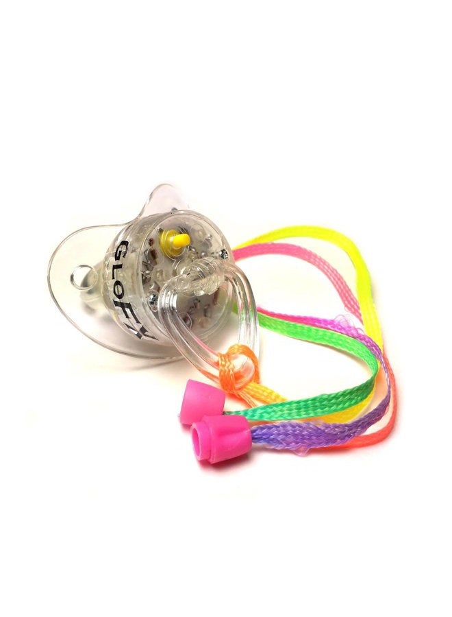 GloFX LED Pacifier Rave Binkie Soft Light Up Toy Necklace Glowing Flashing RGB Style 4 Colors Blinky - Image 1