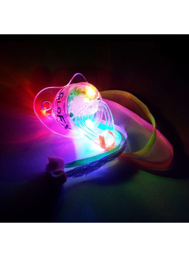 GloFX LED Pacifier Rave Binkie Soft Light Up Toy Necklace Glowing Flashing RGB Style 4 Colors Blinky - Image 5