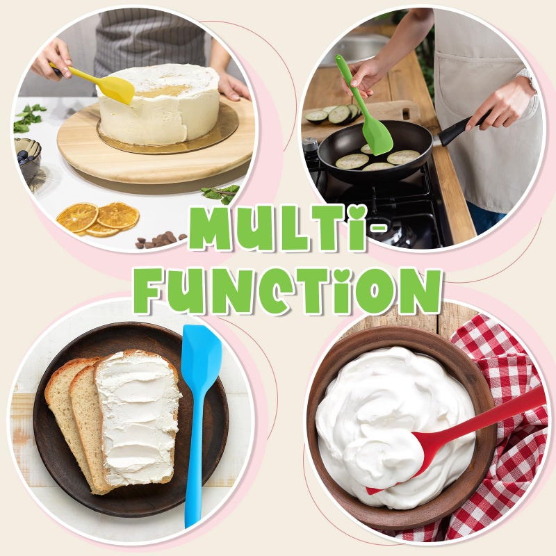 Hsei 54 Pieces Silicone Spatulas 8.1 Inch Rubber Spatula Heat Resistant Non Stick Flexible Cooking Scraper Baking Mixing Tool with Stainless Steel Inside for Kitchen Cookware Dishwasher Safe  9 Colors - Image 5