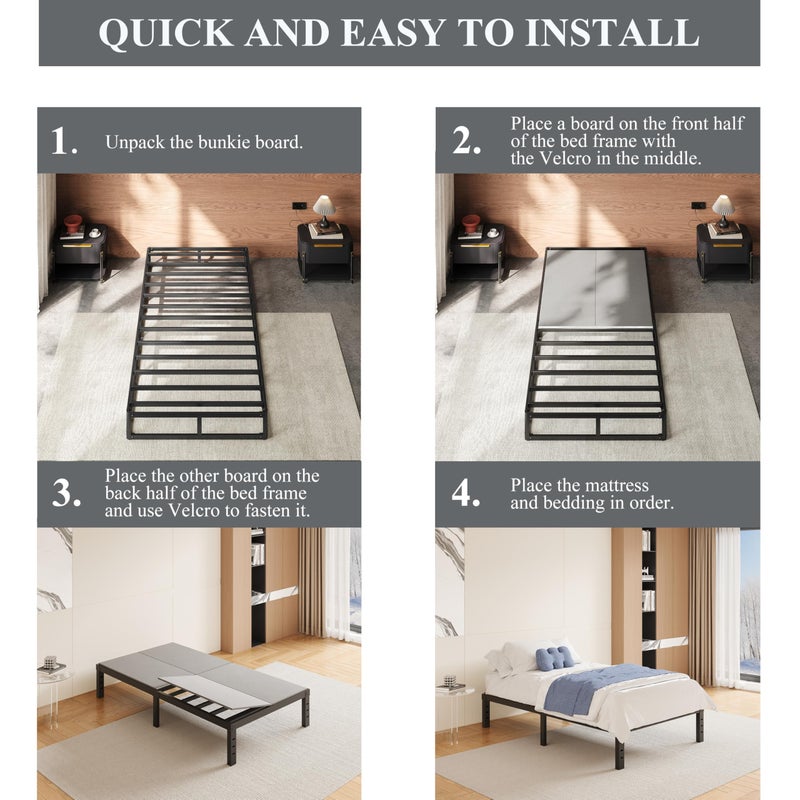 Bedsnus Bunkie Board Twin, Universalsupport Board With Anti-Sag Design For Metal Bed Frame, Platform Beds, Sleeper Sofa And Pull Out Couches, 74"x36" Bunkieboard, Easy Assembly Folable Bed Support Slats - Image 5