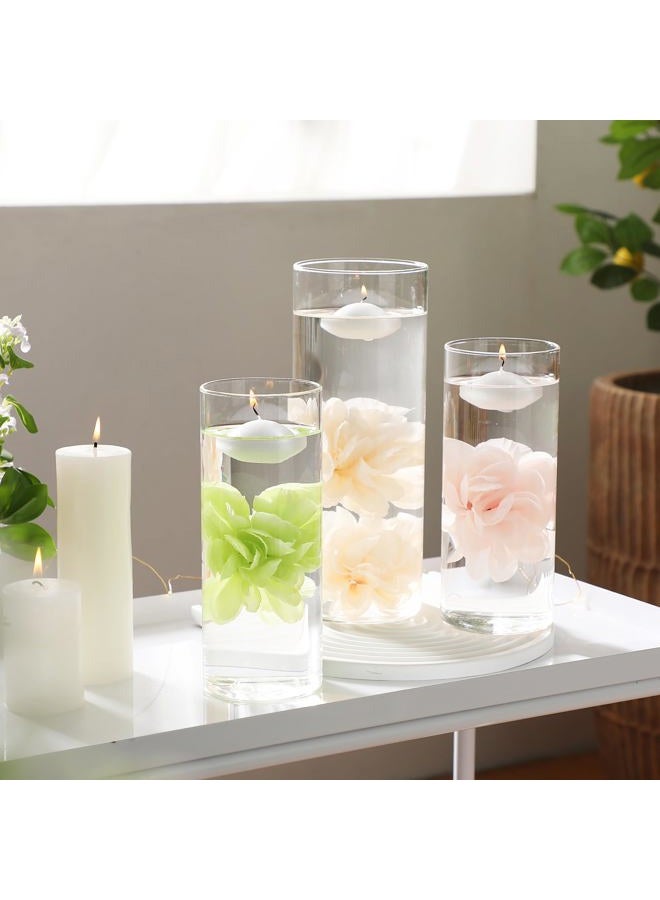 WPPNSY 24 Pcs Floating Candles for Centerpieces and Floating Flowers Artificial Flowers Head Vase Filler for Party Home Table Wedding Centerpieces Decoration (Champagne) - Image 4