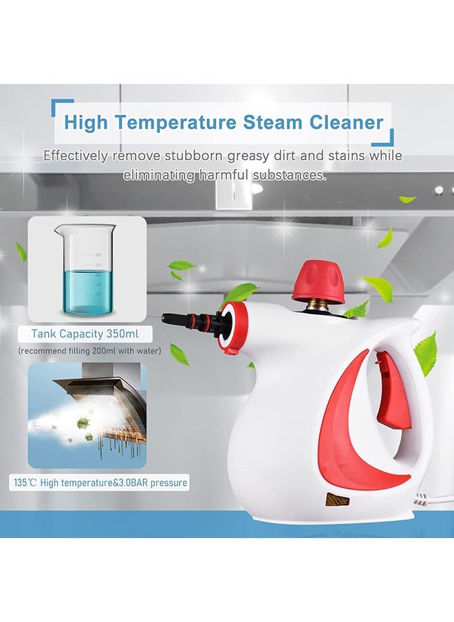 Arabest - Handheld Steam Cleaner, Pressurized Multi-Purpose Steam Cleaner Fast Heating Time with Safety Lock and 9 Accessory, Chemical Free All Natural Steam Cleaner for Home, Upholstery, Car, Floor and Tile - Image 1