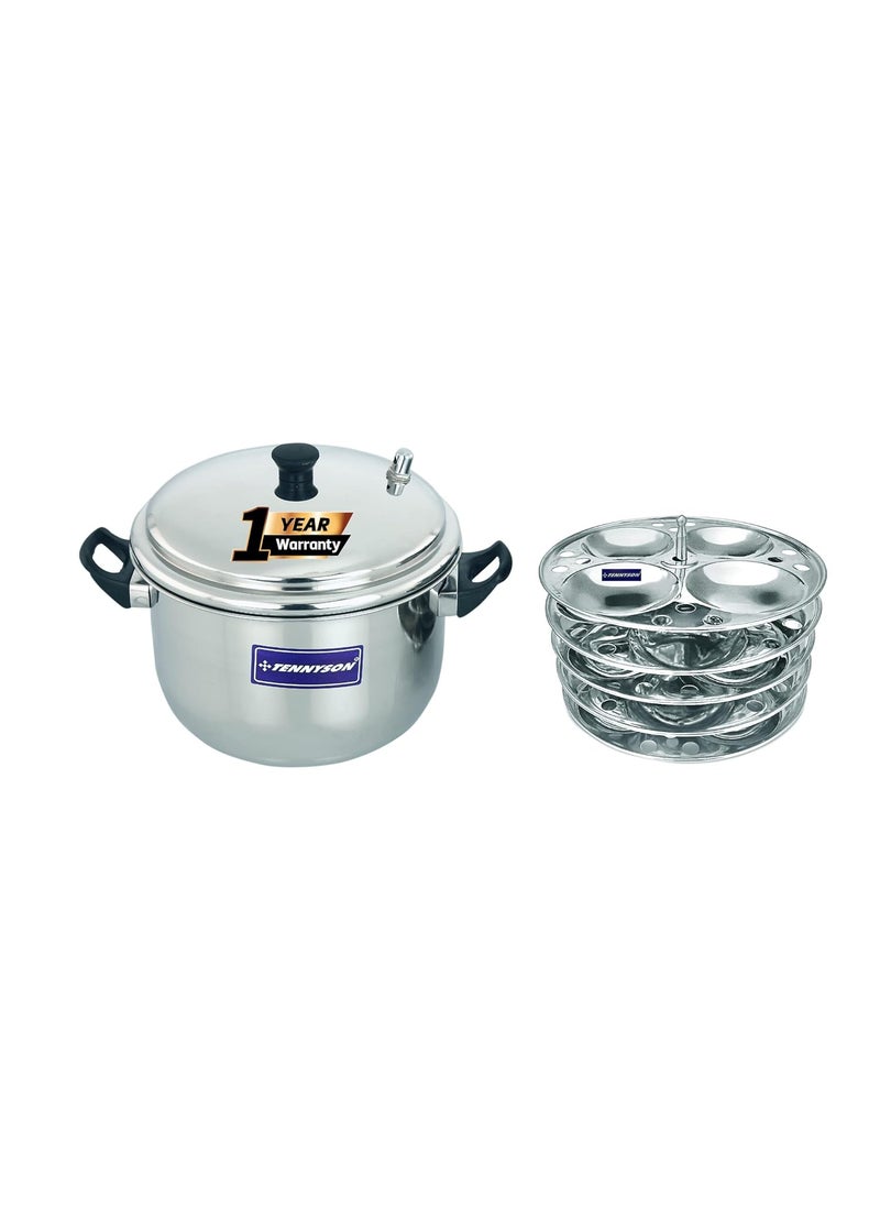 TENNYSON TENNYSON IDLI MAKER ELEGANT BIG SPECIAL THICK GAUGE EXTRA DEEP PLATES 5 PLATES 20 IDLIES NO JOINT  - Image 1