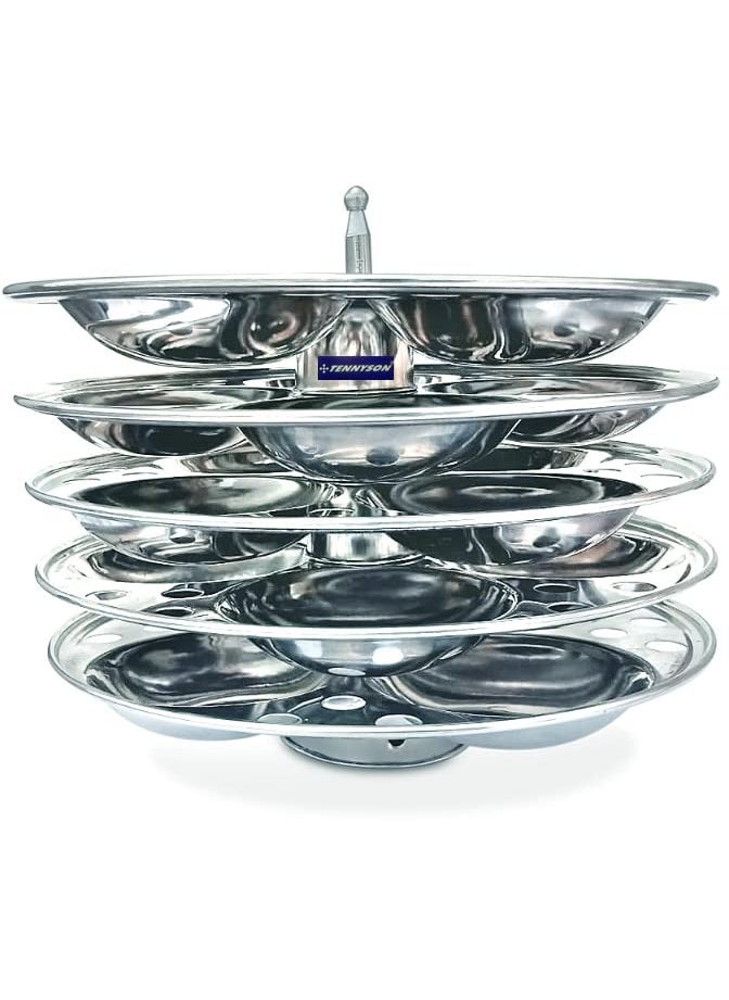 TENNYSON TENNYSON IDLI MAKER ELEGANT BIG SPECIAL THICK GAUGE EXTRA DEEP PLATES 5 PLATES 20 IDLIES NO JOINT  - Image 2