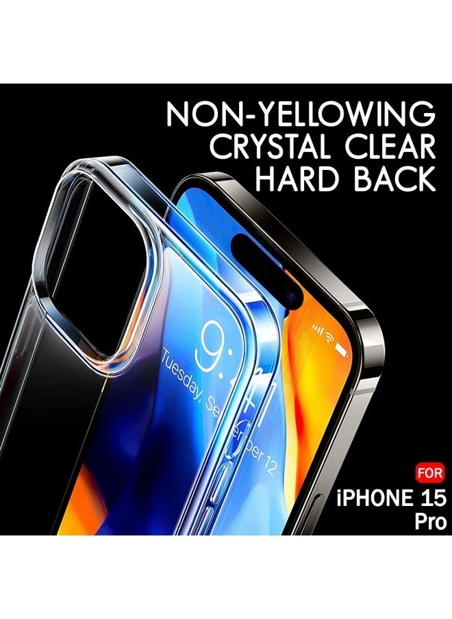 TheGiftKart TheGiftKart Ultra-Hybrid Crystal Clear Back Case Cover for iPhone 15 Pro | Shockproof Design | Camera Protection Bump | Hard Clear Back | Bumper Case Cover for iPhone 15 Pro (PC & TPU, Transparent)  - Image 2