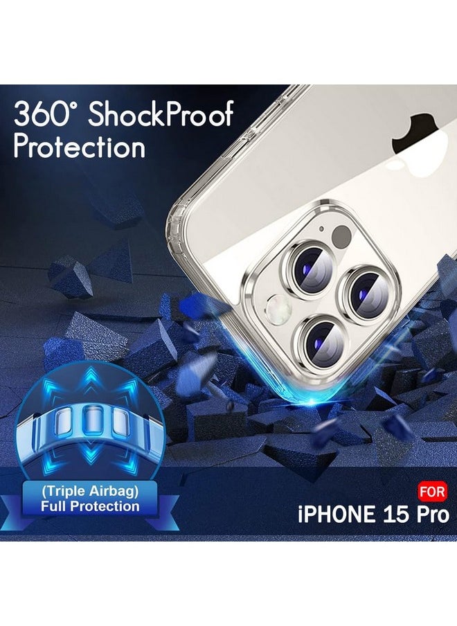 TheGiftKart TheGiftKart Ultra-Hybrid Crystal Clear Back Case Cover for iPhone 15 Pro | Shockproof Design | Camera Protection Bump | Hard Clear Back | Bumper Case Cover for iPhone 15 Pro (PC & TPU, Transparent)  - Image 4