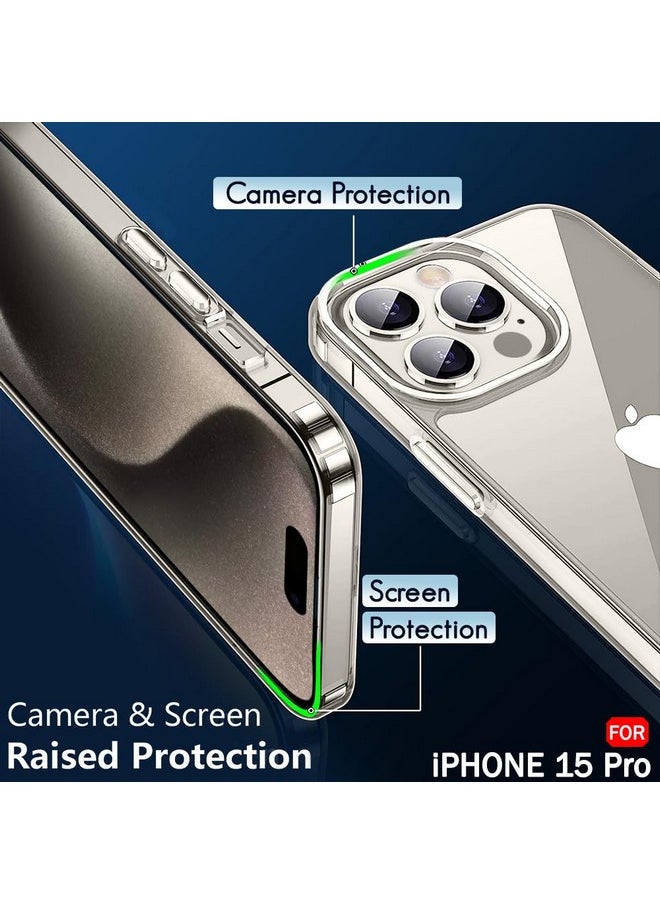 TheGiftKart TheGiftKart Ultra-Hybrid Crystal Clear Back Case Cover for iPhone 15 Pro | Shockproof Design | Camera Protection Bump | Hard Clear Back | Bumper Case Cover for iPhone 15 Pro (PC & TPU, Transparent)  - Image 3