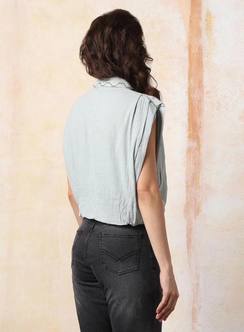 HIGH STAR Multicolour Women Comfort Floral Opaque Embroidered extanded shoulder Casual Shirt for Women | Best Price UAE