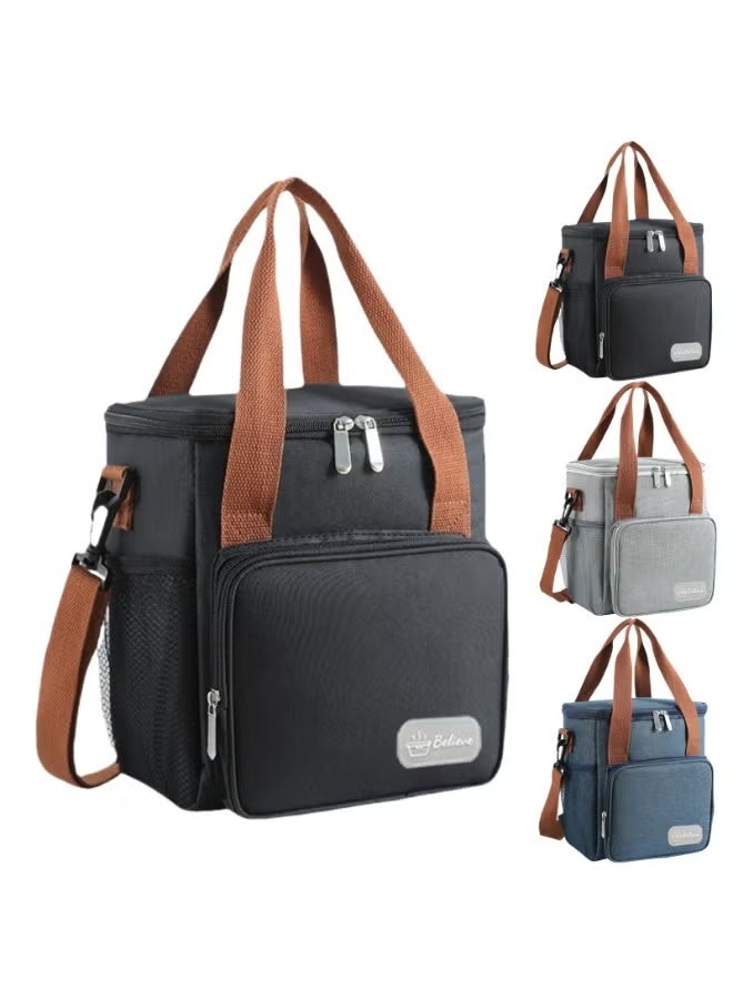 جوسيردا® أكياس الغداء القابلة لإعادة الاستخدام معزولة حقيبة الغداء كبيرة تبريد حقيبة الكبار، الرجال والنساء، مزدوجة سطح تبريد حقائب اليد للمكتب / نزهة / الصيد / المدرسة - Image 3