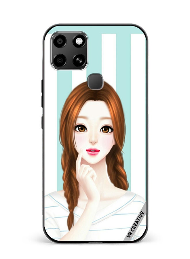 VR CREATIVE Protective Case Cover For Infinix Smart 6 Thinking Girl Design Multicolour - Image 1