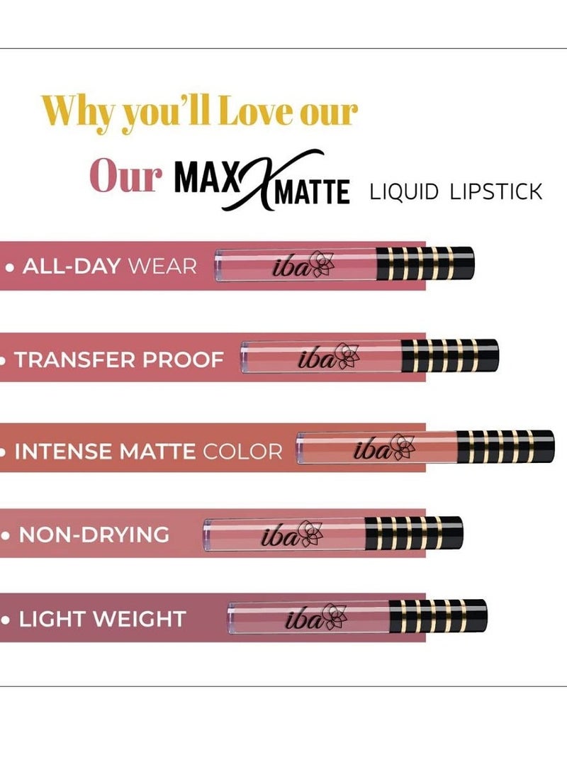 Iba Iba Maxx Matte Liquid Lipstick Shade Burgundy Blush 2.6Ml  - Image 4